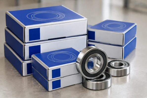 Stack of NSK bearings in original manufacturer boxes
